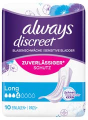 Always Discreet Incontinence Pads for Women Plus Long Pack of 20 Strong Protection You Feel Barely