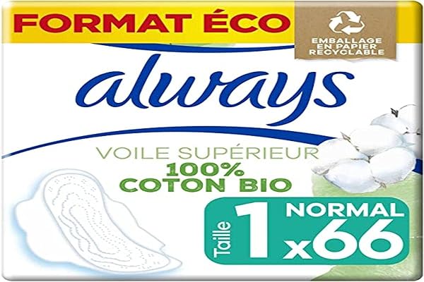 Always Ultra Sanitary Pads Women's Size 1, Cotton Protection Normal, 66 Sanitary Towels with Wings (3 x 22 Pieces), Monthly Pack, Ultra Thin and Super Absorbent