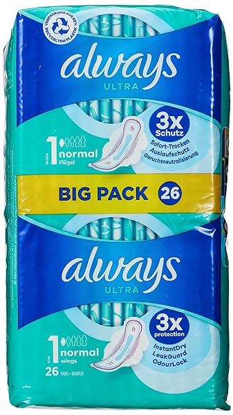 Always Ultra Sanitary Towels Normal (Size 1) with Wings 26 (Pack of 1)