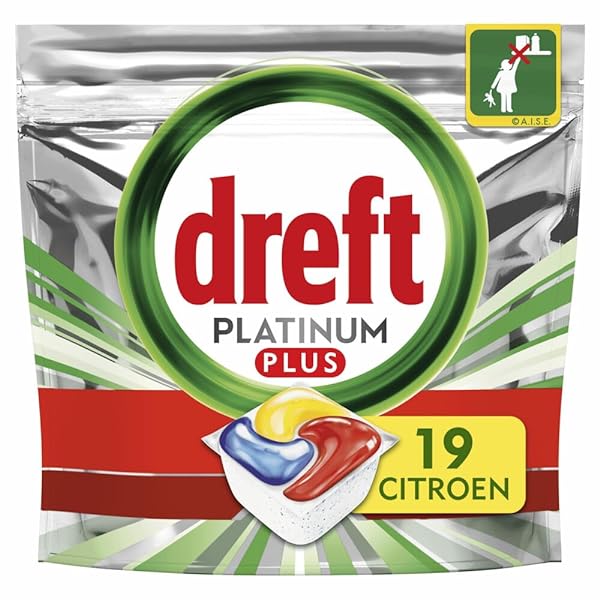 Dreft - Platinum Plus All in One Dishwasher Tablets Lemon - 19 Pieces