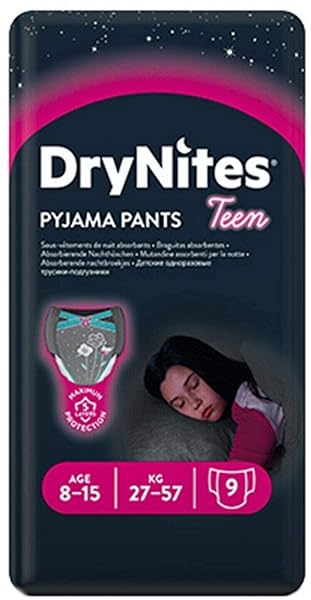 Huggies DryNites Girl's Pyjama Pants, 8-15 Years (27 Pants)