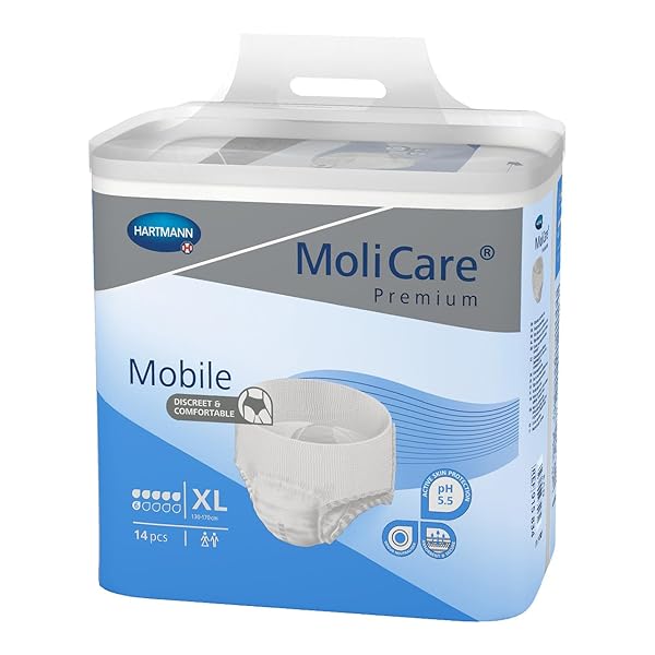 Molicare Premium Mobile 6 Drops (Formerly Molicare Mobile), Nappy Pants for Adults for Moderate to Heavy Incontinence, Discreet Packaging, Pack of 14