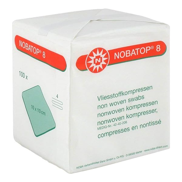 Nobatop, 8 Compresses, 10x10cm Non-Sterile, 100 Piece Compress