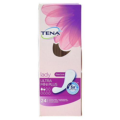 TENA Lady Ultra Mini Plus Incontinence Pads for Very Light Bladder Weakness/Incontinence (24 Pads)