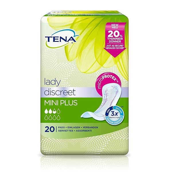 Tena Lady Mini Plus Panty Liners (Pack of 20)