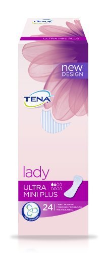 Tena Lady Ultra Mini Plus Pads - 2 Packs of 24 (48 Pads) by Tena