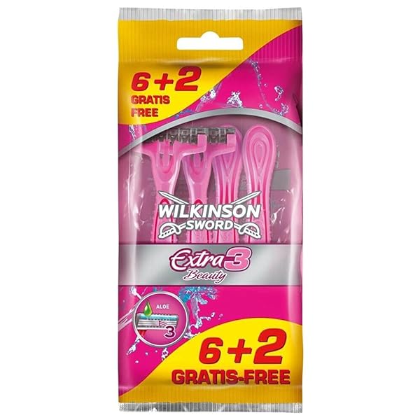 Wilkinson – 70070440 – 3 Razors Beauty Pack of 6 + 2 Free