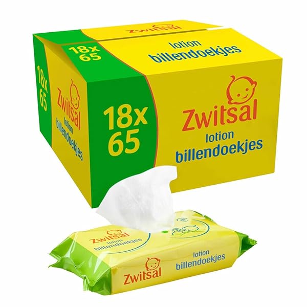 Zwitsal Lotion Butt wipes for mild cleansing of baby skin - 18 x 65 pieces - Benefit packaging